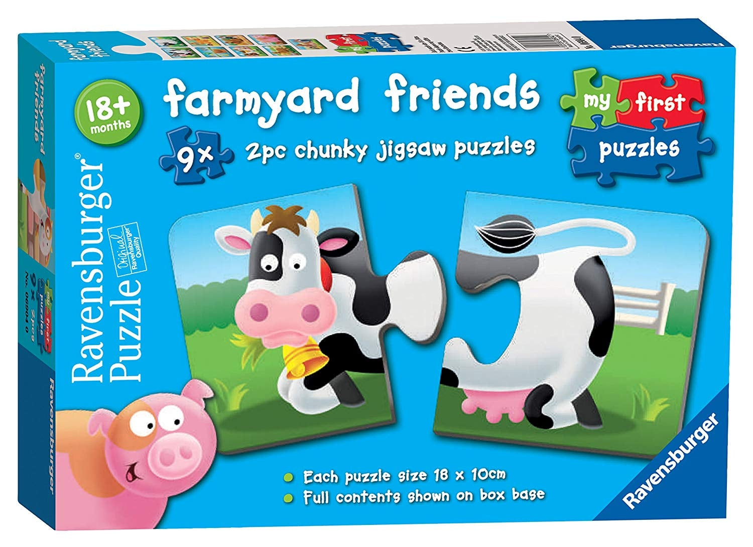 Ravensburger Farmyard Friends 9x 2pc Shaped Jigsaw Puzzles