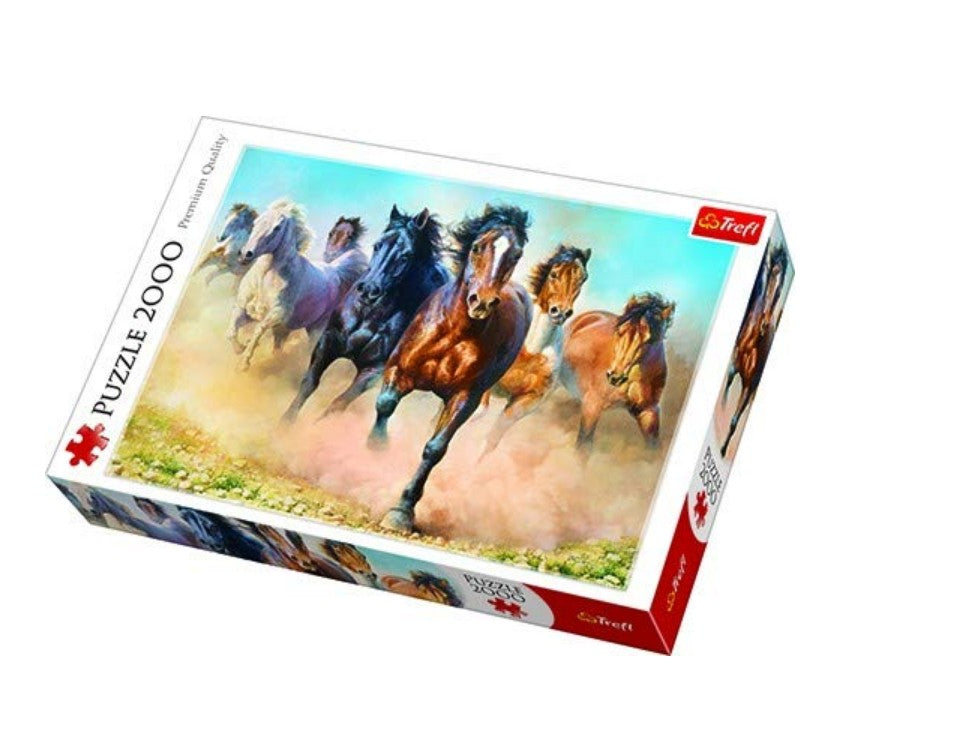 Galloping Herd of Horses – 2000 Piece Jigsaw Puzzle (Trefl)