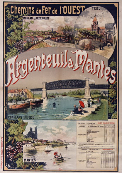 Grafika - Affiche Chemins de Fer : Argenteuil-Mantes, 1893 - 1000 Piece Jigsaw Puzzles