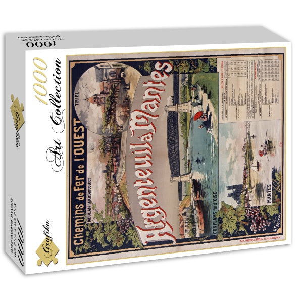 Affiche Chemins de Fer : Argenteuil-Mantes, 1893 – 1000 Piece Jigsaw Puzzle (Grafika)