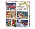 Christmas Collection – 5 x 1000 Piece Jigsaw Puzzles (King Puzzle)