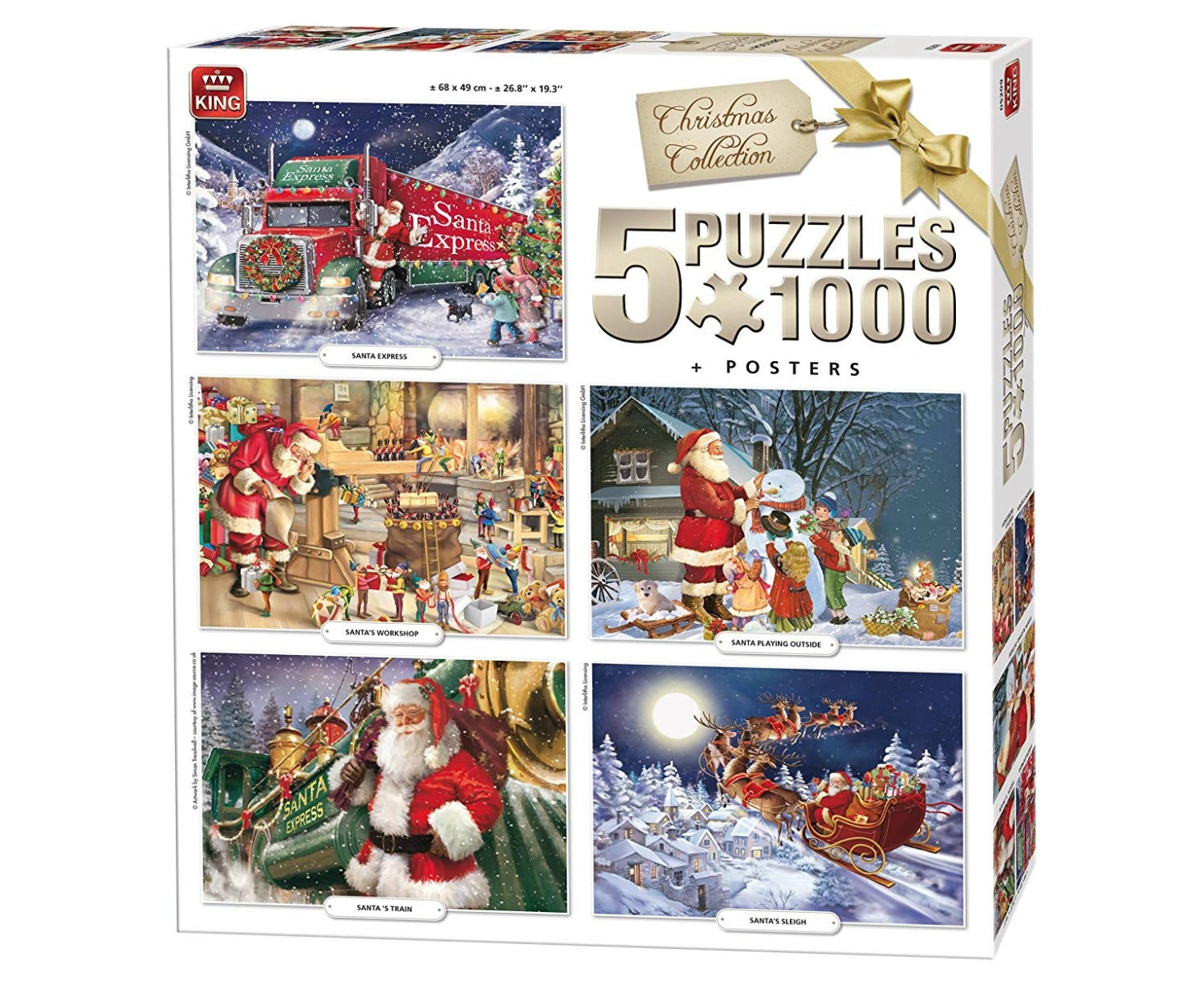 Christmas Collection – 5 x 1000 Piece Jigsaw Puzzles (King Puzzle)