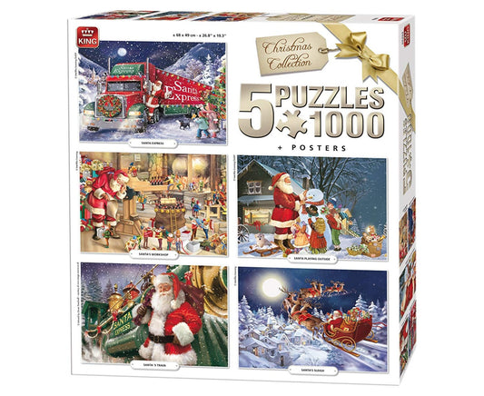 King Puzzle 05219 Christmas Collection - 5 x - 1000 Piece Jigsaw Puzzles
