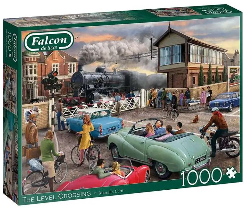 The Level Crossing – 1000 Piece Jigsaw Puzzle (Falcon De Luxe)