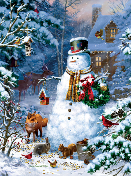 Winter Cabin Snowman by Liz Goodrick Dillon – 59796 Piece Jigsaw Puzzle (Sunsout)
