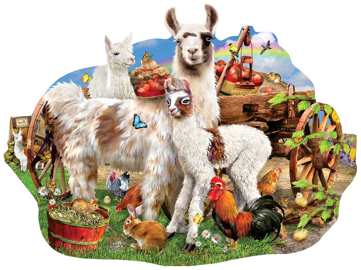 Llama Farm by Lori Schory – XXL Piece Jigsaw Puzzle (Sunsout)