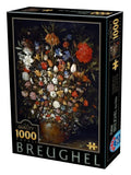 Flowers in a Wooden Vessel by Pieter Brueghel – 1000 Piece Jigsaw Puzzle (Dtoys)