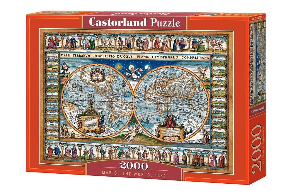 Castorland - Map of The World, 1639 - 1000 Piece  Jigsaw Puzzle