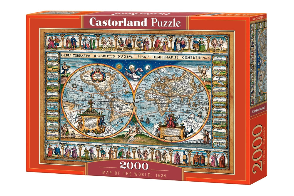 Map of The World, 1639 – 1000 Piece Jigsaw Puzzle (Castorland)