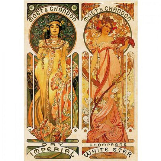 Dtoys - Alphonse Mucha : Moet and Chandon, Cremant Imperial - 1000 Piece Jigsaw Puzzle