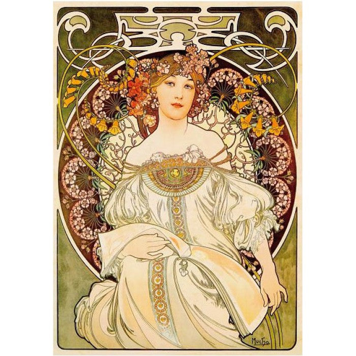 Alfons Mucha LES FLEURS Four Flower Super Small 2000 Piece Puzzle Epoch 54-007 Alfons Mucha LES FLEURS Four Flower Super Small 2000 Piece Puzzle Epoch 54-007