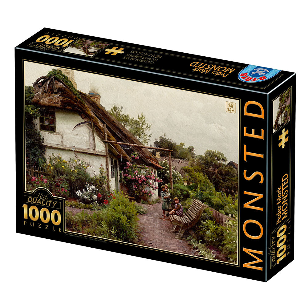 DToys - Peder Mørk Mønsted - Children in the Flower Garden - 1000 Piece Jigsaw Puzzle