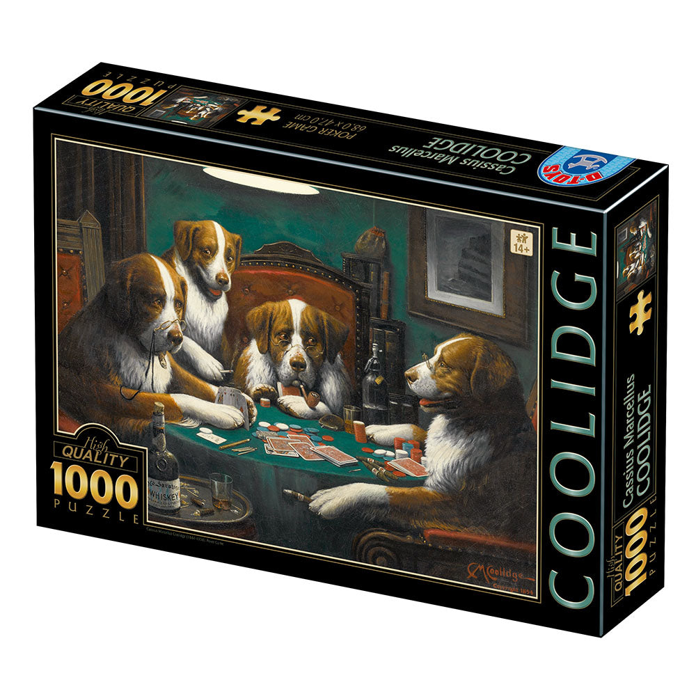 DToys Cassius Marcellus Coolidge Poker Game 1000 Piece Jigsaw Pu