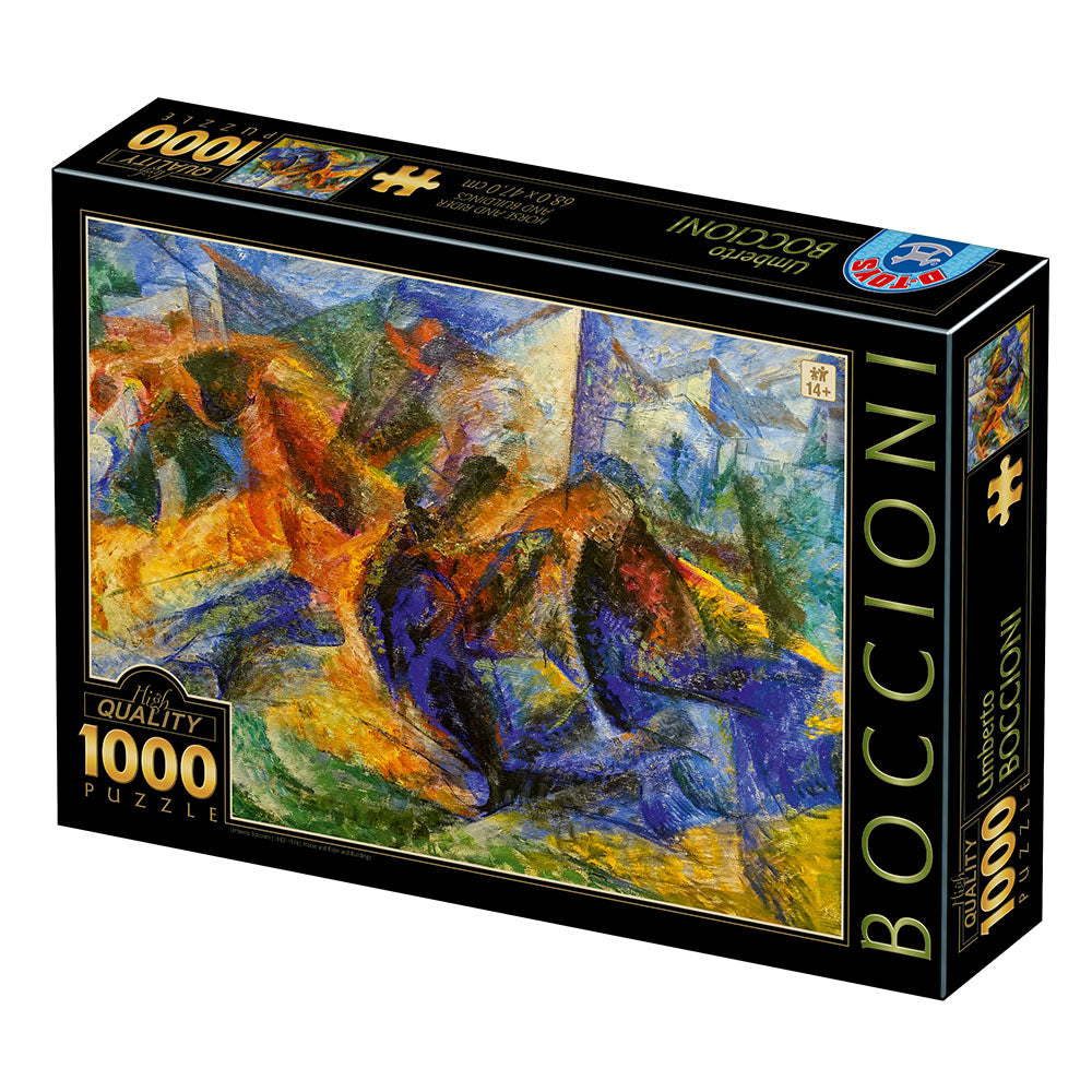 DToys - Umberto Boccioni - Horse-Rider-Buildings - 1000 Piece Jigsaw Puzzle