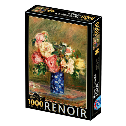 Box, turned left: Bouquet of Roses by Renoir Auguste – 1000 Piece Jigsaw Puzzle (Dtoys)