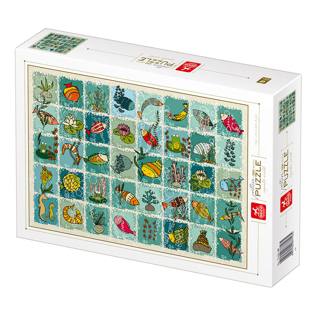 Deico - Pattern Aquatic Animals - 1000 Piece Jigsaw Puzzle