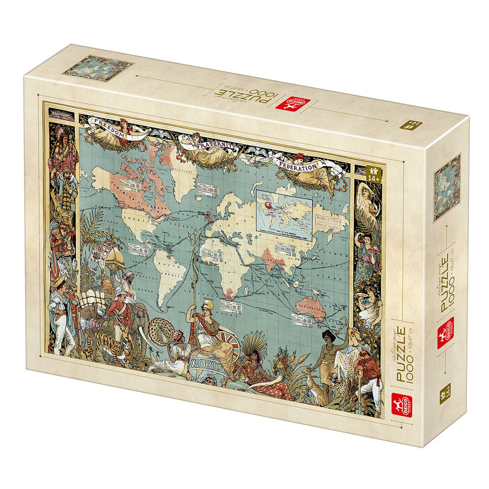 Deico - Vintage Map - 1000 Piece Jigsaw Puzzle