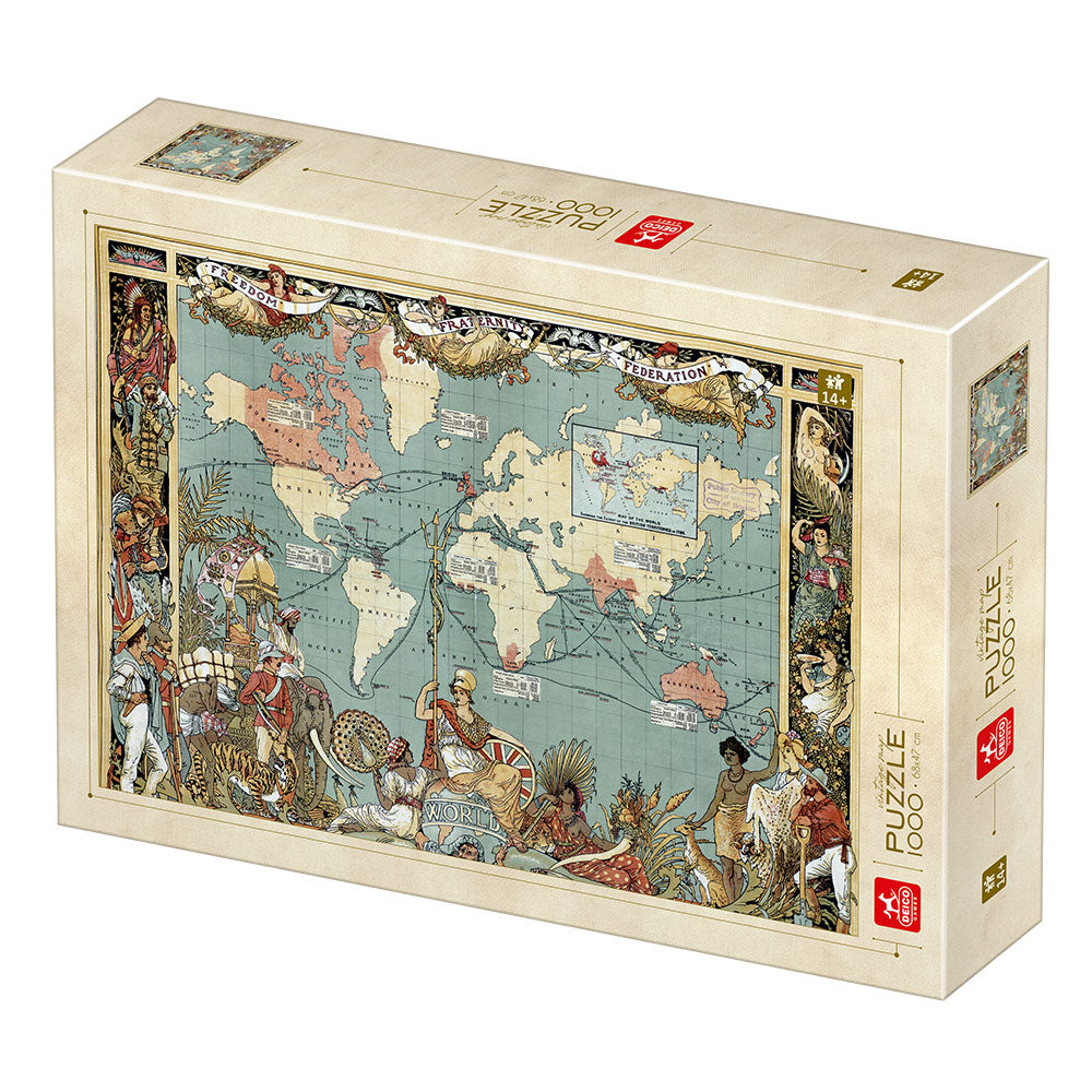 Vintage Map – 1000 Piece Jigsaw Puzzle (Deico)