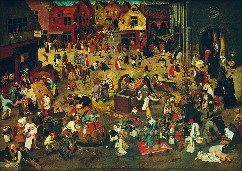 Bluebird - Pieter Bruegel the Elder - The Fight Between Carnival and Lent, 1559 - 1000 Piece Jigsaw Puzzle