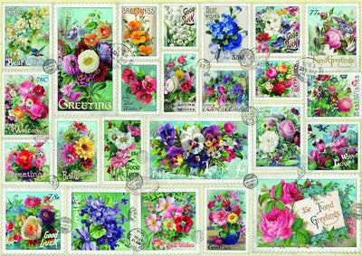 Stamp Flower Collection – 2000 Piece Jigsaw Puzzle (Bluebird Puzzle)
