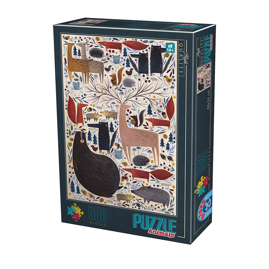 DToys - Kürti - Wild Animals - 500 Piece Jigsaw Puzzle