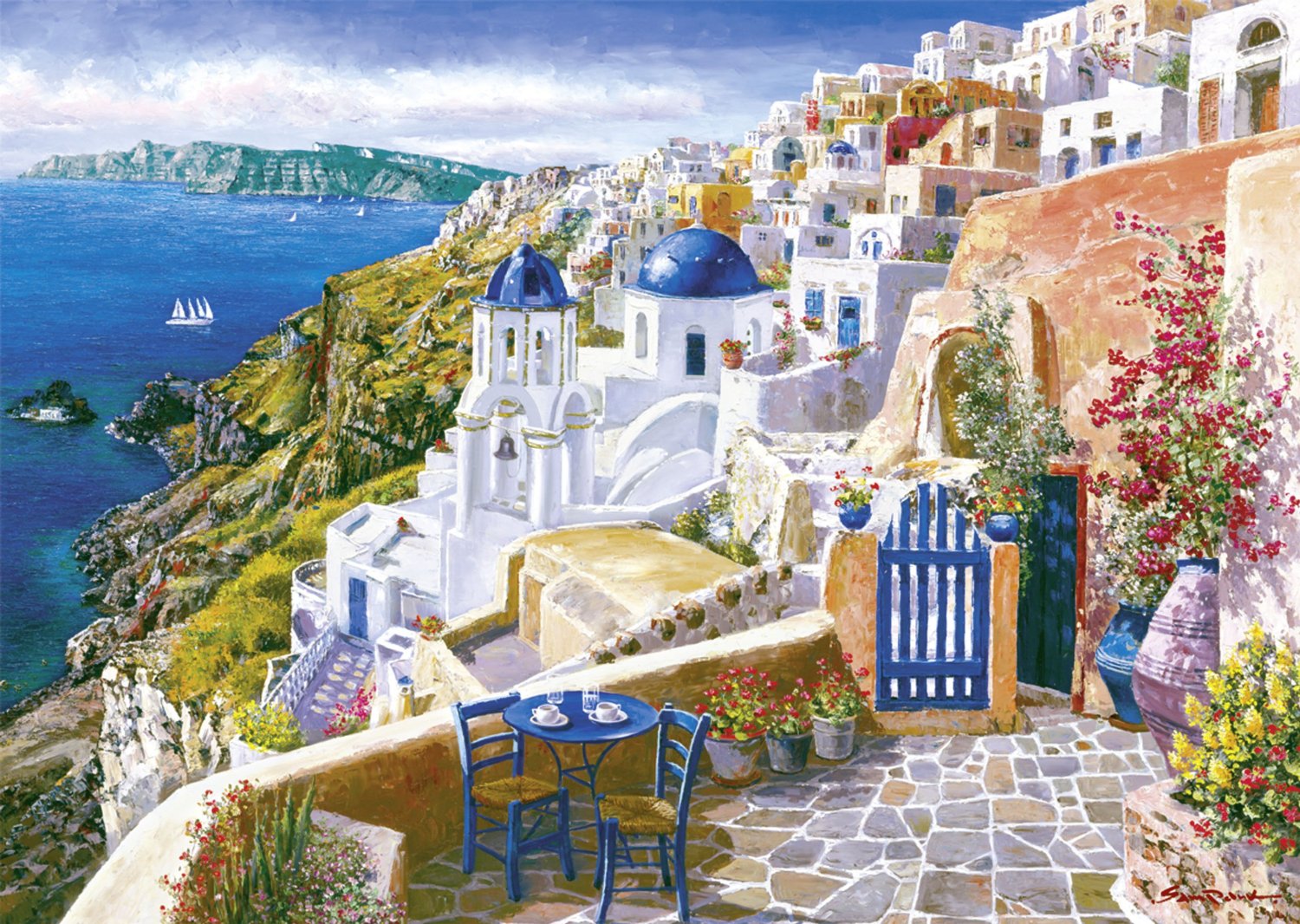 Santorini by Sam Park – 1000 Piece Jigsaw Puzzle (Schmidt)