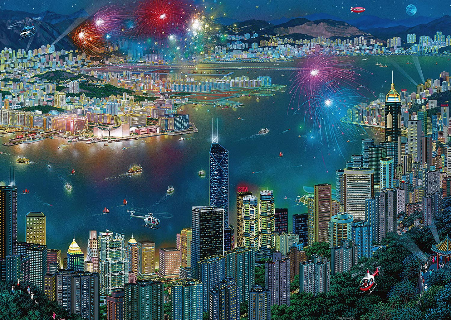 Schmidt - Alexander Chen - Fireworks over Hong Kong - 1000 Piece Jigsaw Puzzle