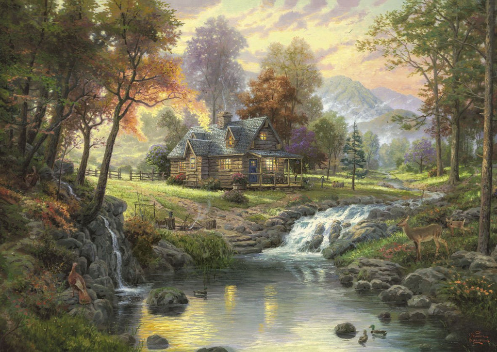 Mountain Retreat by Thomas Kinkade – 1000 Piece Jigsaw Puzzle (Schmidt)