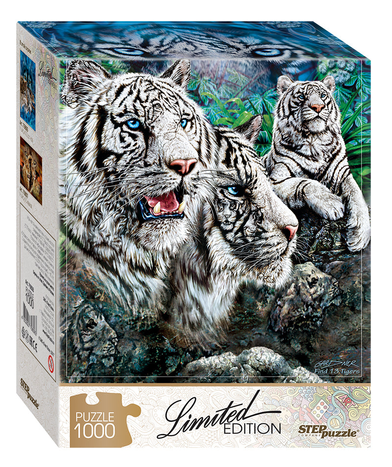 Step Puzzle - Find 13 Tigers! - 1000 piece jigsaw puzzle