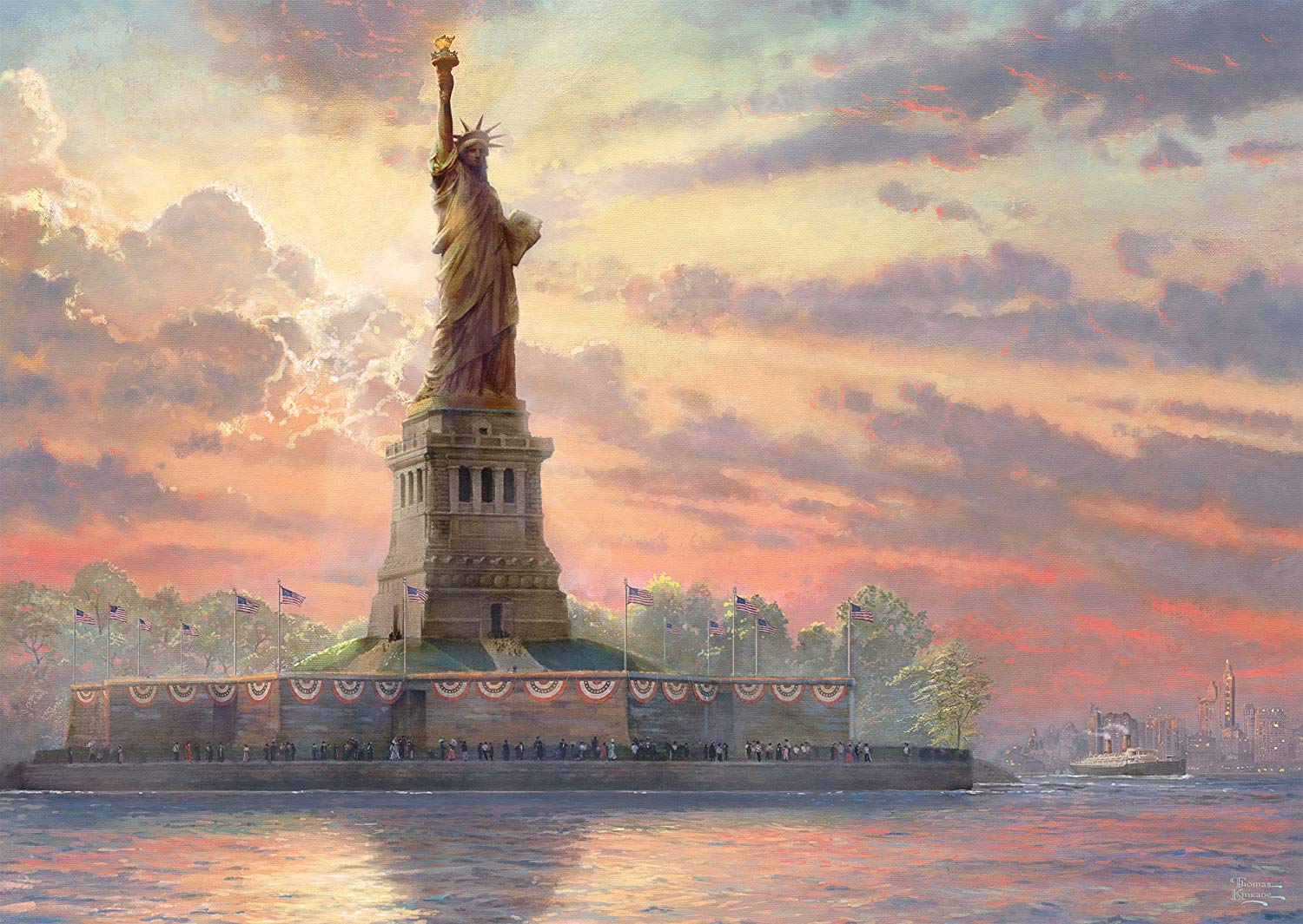 Statue of Liberty at Dusk by Thomas Kinkade – 1000 Piece Jigsaw Puzzle (Schmidt)