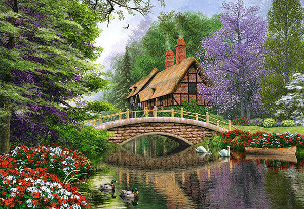 Chalet near the river – 1000 Piece Jigsaw Puzzle (Castorland)