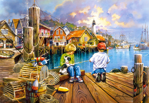 Artwork: At the Dock – 1000 Piece Jigsaw Puzzle (Castorland)