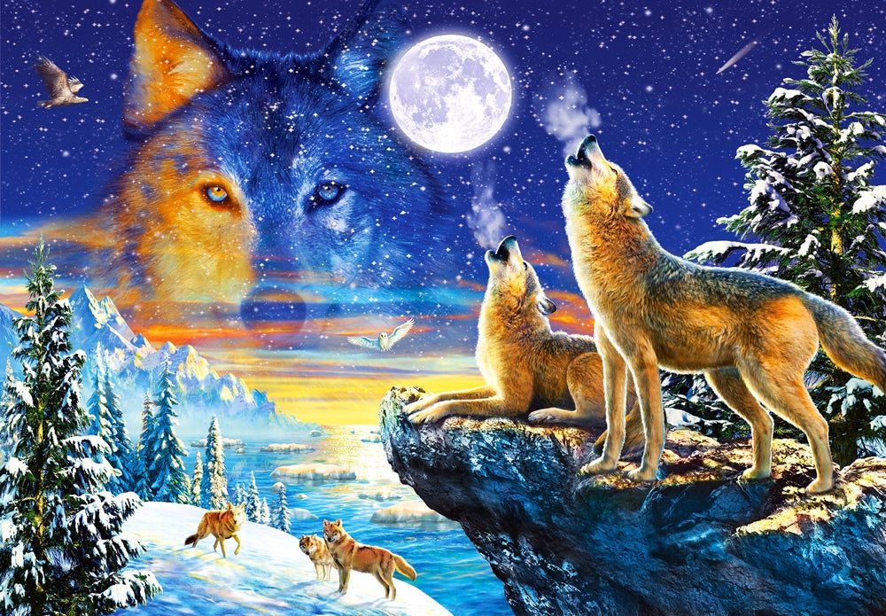 Howling Wolves – 1000 Piece Jigsaw Puzzle (Castorland)