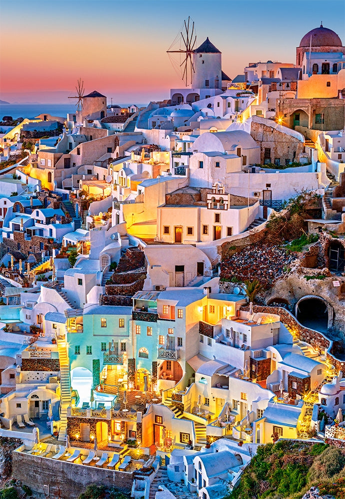 Santorini Lights – 1000 Piece Jigsaw Puzzle (Castorland)