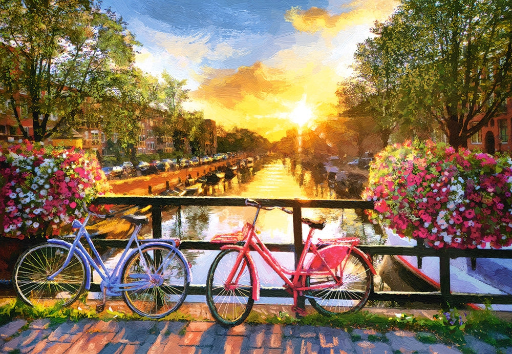 Picturesque Amsterdam with Bicycles – 1000 Piece Jigsaw Puzzle (Castorland)