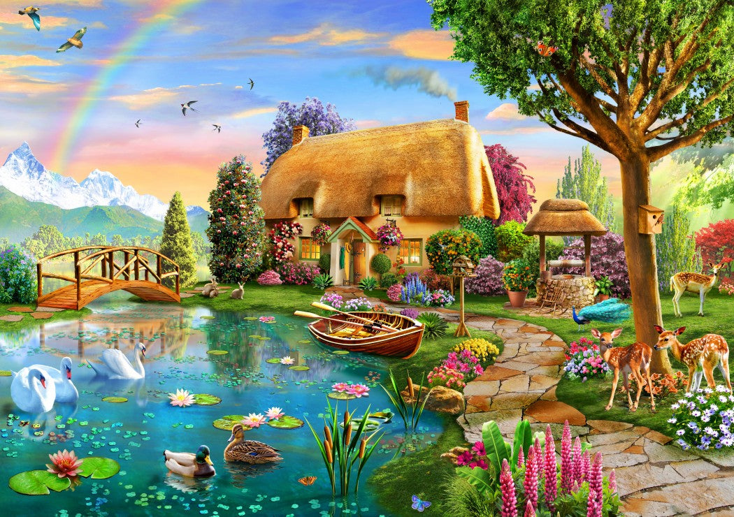 Bluebird Puzzle - Lakeside Cottage - 1000 Piece Jigsaw Puzzle