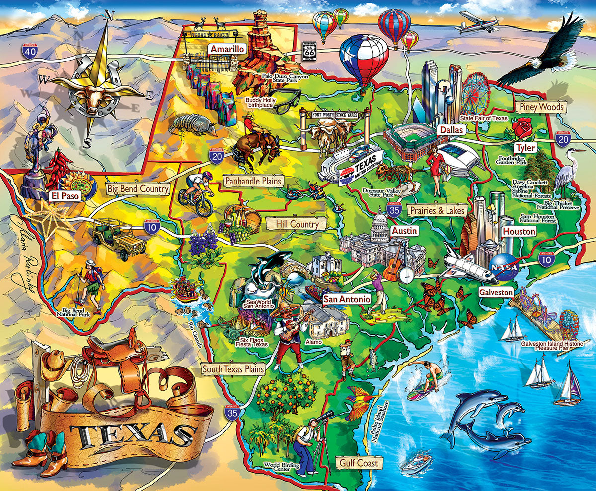 Texas!!! by Maria Rabinky – 1000 Piece Jigsaw Puzzle (Suns Out)