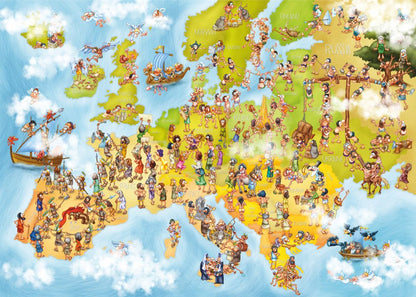 Dtoys - Cartoon Collection - Map of Europe - 1000 Piece Jigsaw Puzzle