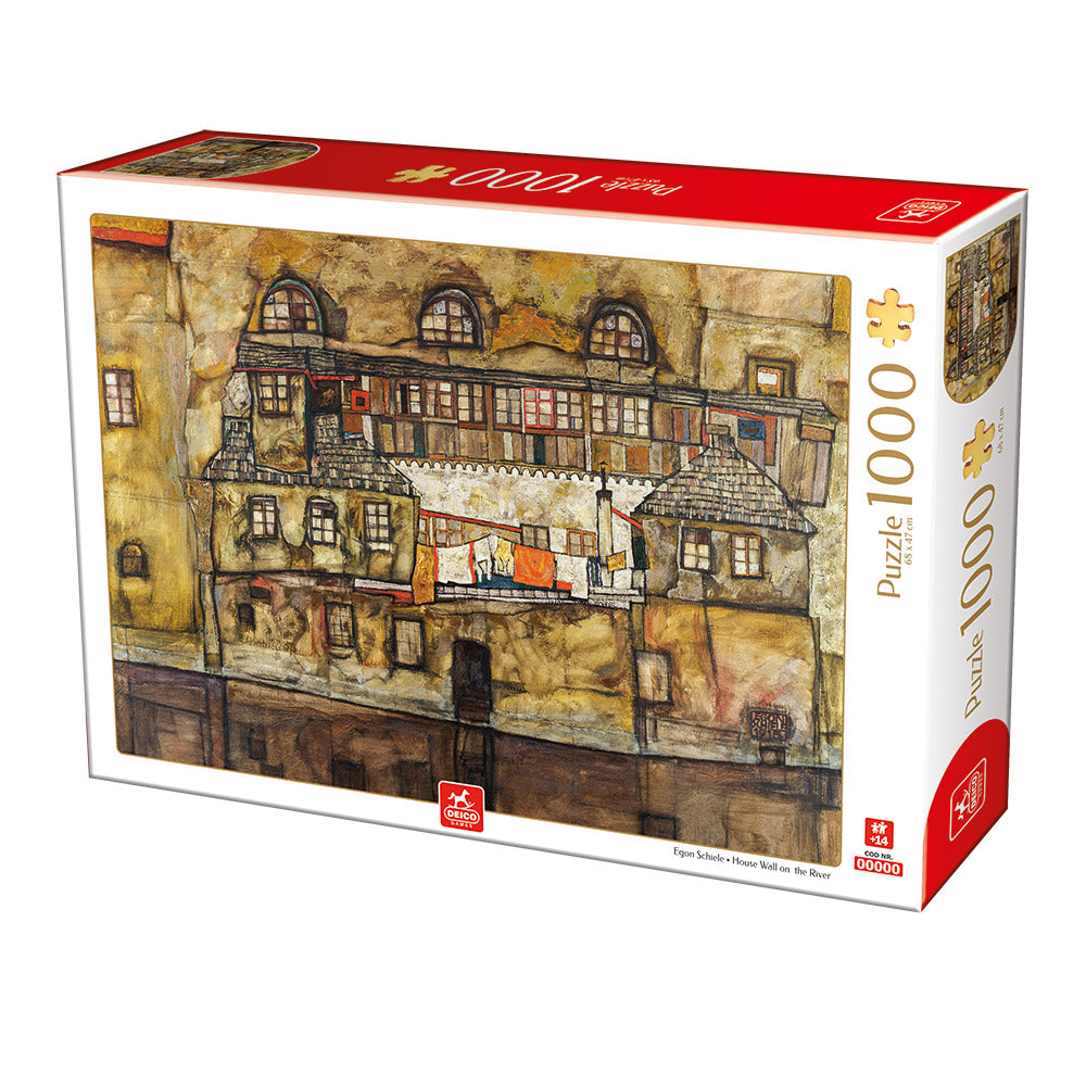 Deico- Egon Schiele - House Wall on the River - 1000 Piece Jigsaw Puzzle