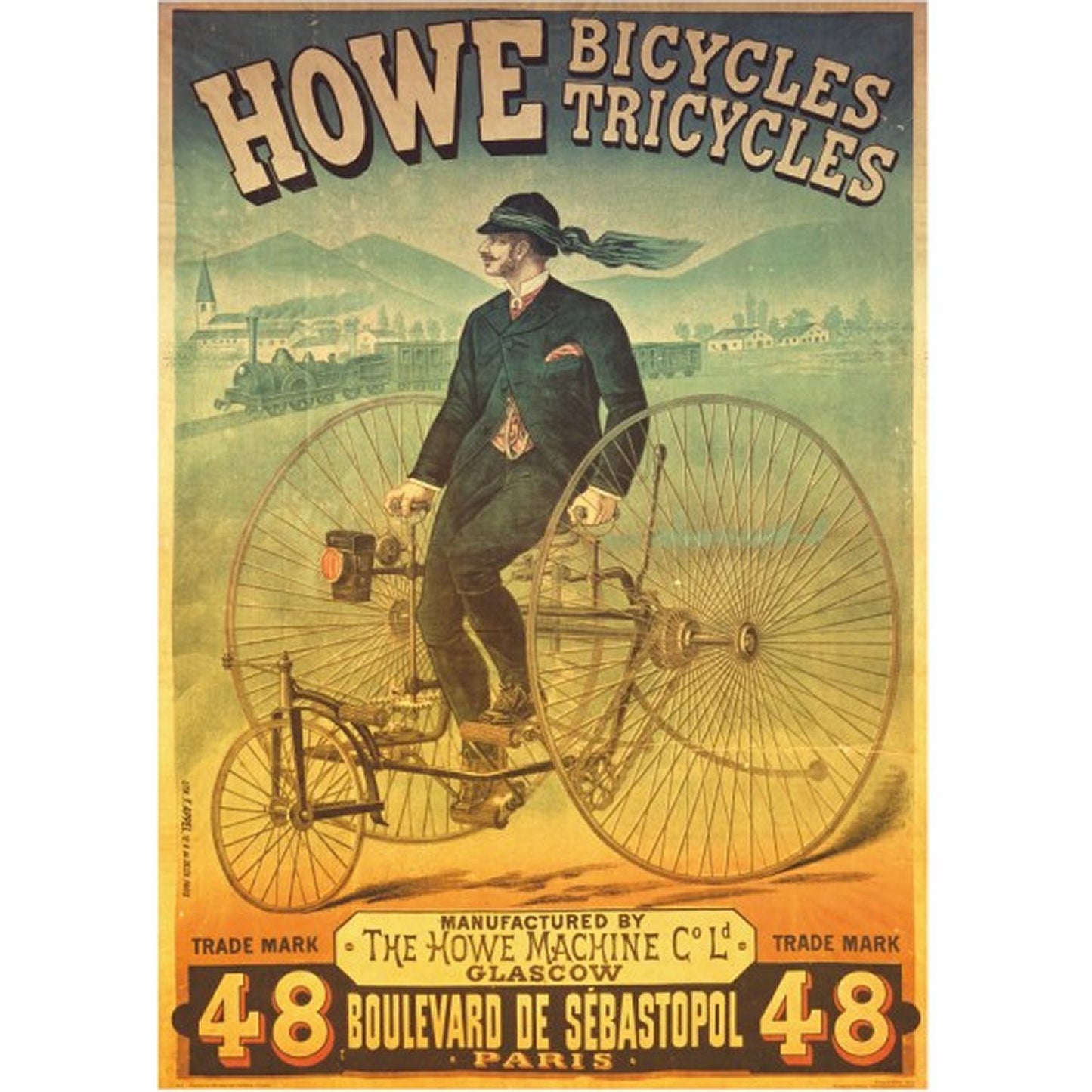 Dtoys - Jigsaw Puzzle - Vintage Posters : Howe Tricycles - 1000 Piece Jigsaw Puzzle