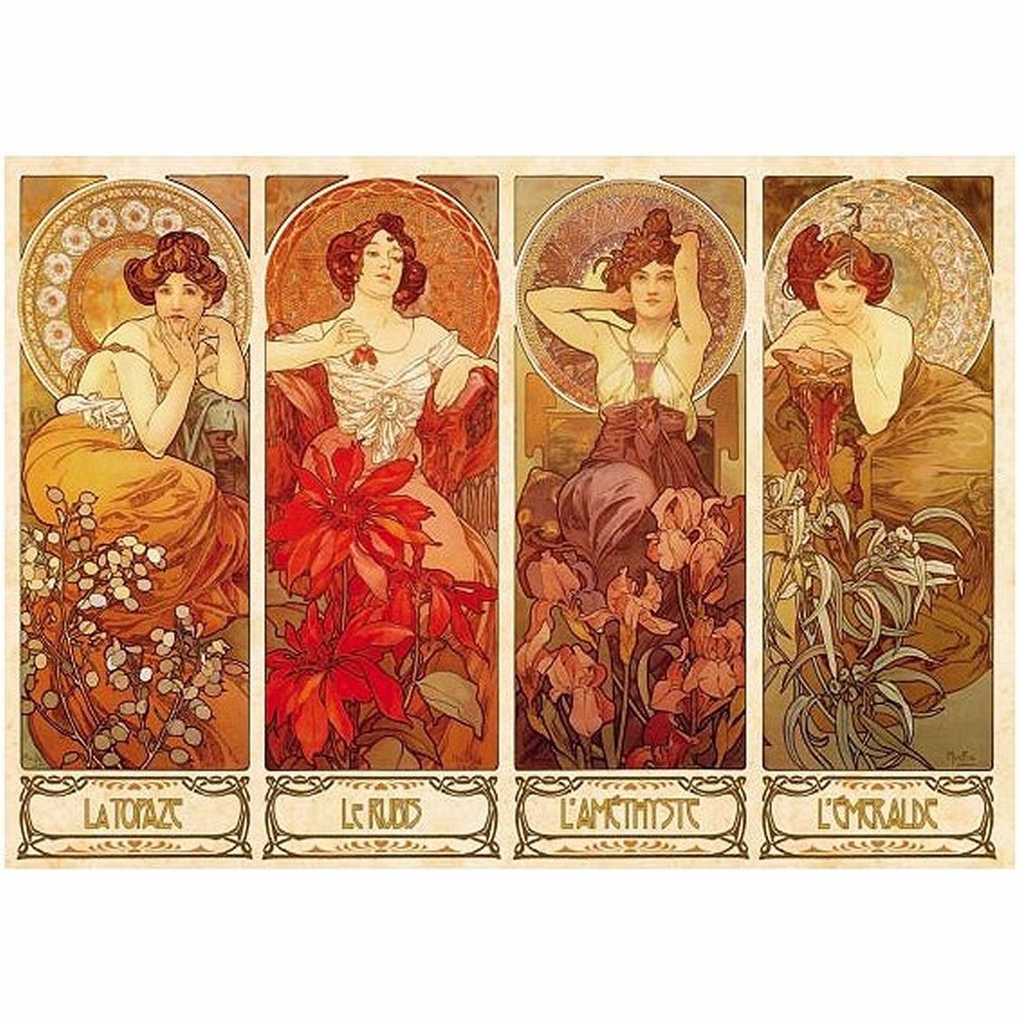 Dtoys - Alphonse Mucha : Precious Stones - 1000 Piece Jigsaw Puzzle