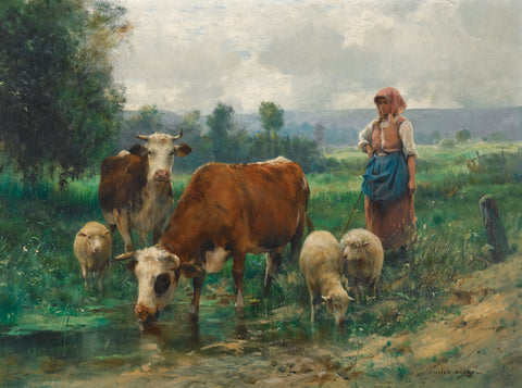 Artwork: A Shepherdess with her Flock by Julien Dupré – 1000 Piece Jigsaw Puzzle (Dtoys)