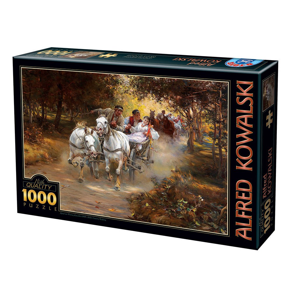 Country Wedding by Alfred Wierusz-Kowalski – 1000 Piece Jigsaw Puzzle (Dtoys)
