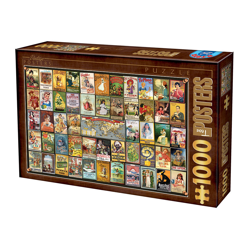 Vintage Collage – Teas – 1000 Piece Jigsaw Puzzle (Dtoys)