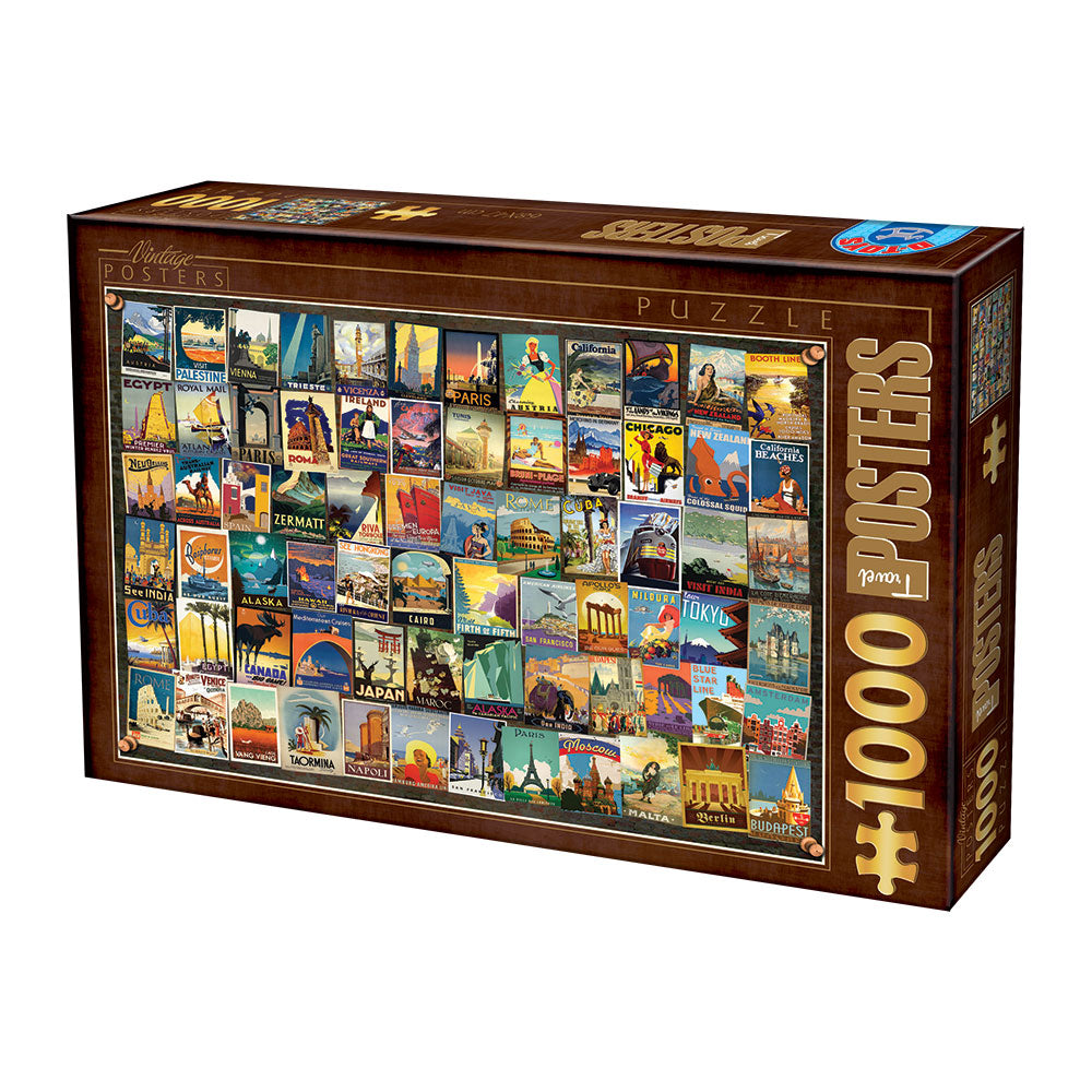 Vintage Collage – Travel – 1000 Piece Jigsaw Puzzle (Dtoys)