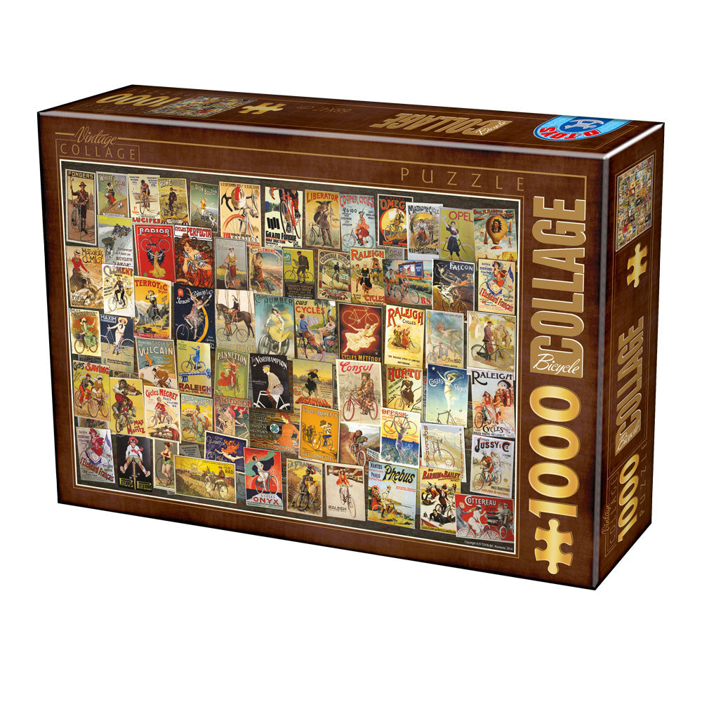 Vintage Collage: Bicycle – 1000 Piece Jigsaw Puzzle (Dtoys) - Completed Puzzle