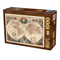 Antique World Map – 1000 Piece Jigsaw Puzzle (Dtoys)