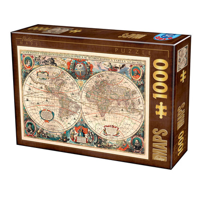 Antique World Map – 1000 Piece Jigsaw Puzzle (Dtoys)