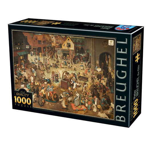 Dtoys - Pieter Brueghel the Elder - The Fight Between Carnival and Lent - 1000 Piece Jigsaw Puzzle