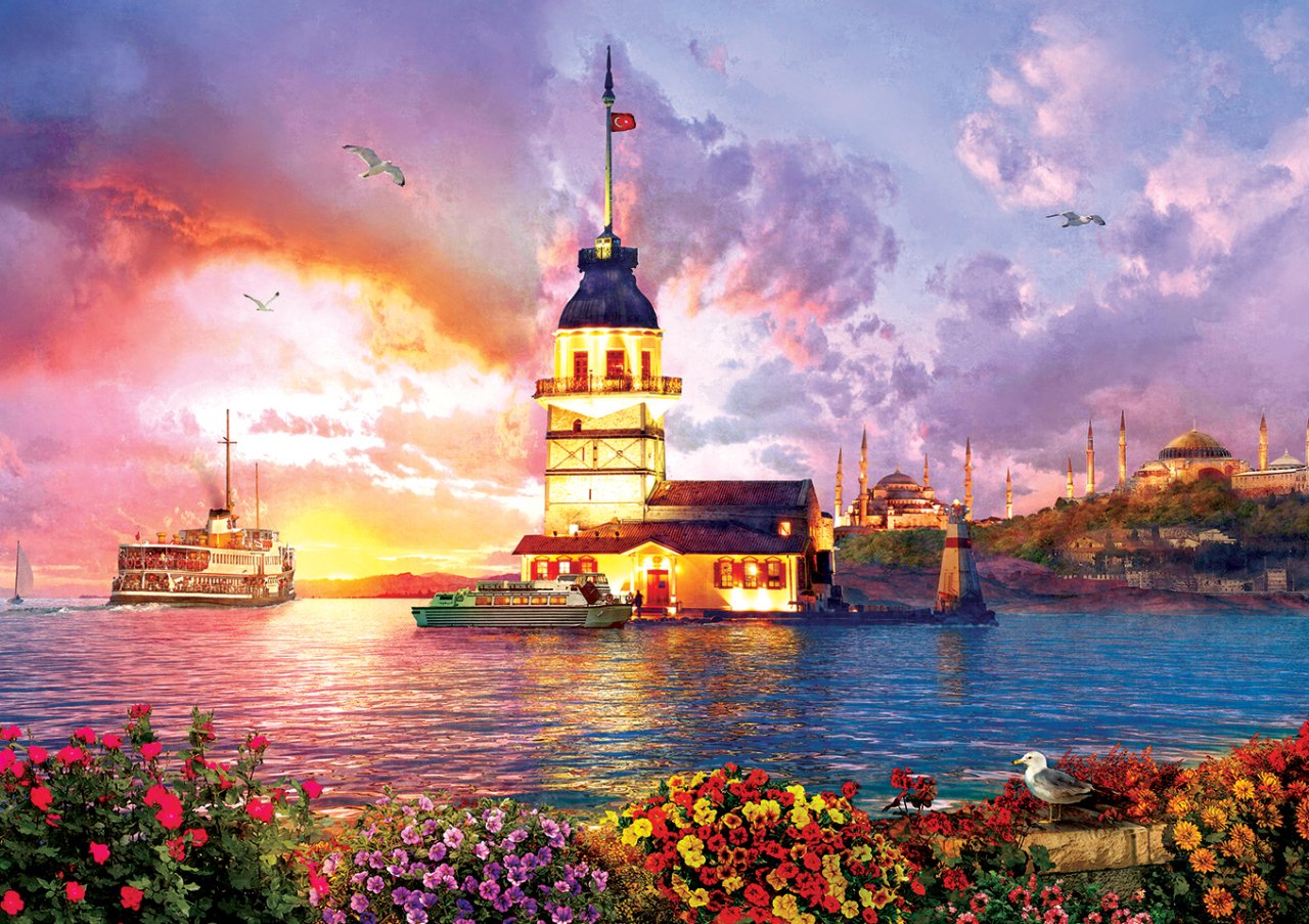 Art Puzzle - Maiden's Tower - 1000 piece jigsaw puzzle